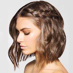 Short Hairstyles: Side Braid. Long Bobs, Boho Wedding Hair, Short Braids, Penteado Cabelo Curto, Bridal Hair Pins, Prom Hairstyles