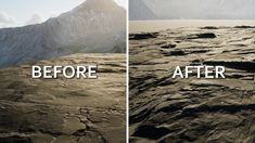 before and after photoshopped images of rocks