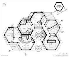 the floor plan for an octagonal house