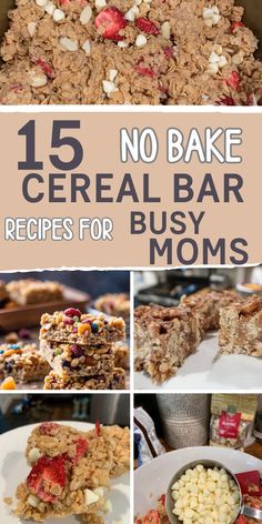 the top ten cereal bar recipes for busy moms to make their own desserts