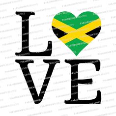 i love jamaica with the jamaican flag on it