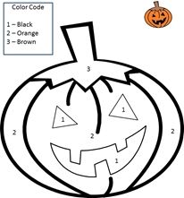 a coloring page for halloween pumpkins with numbers and faces on it, including the number one