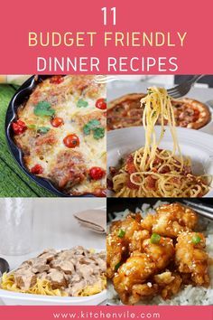 the ultimate guide to budget friendly dinner recipes for families and family members, including pasta