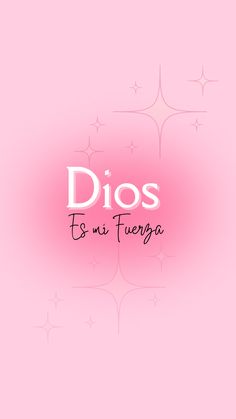 a pink background with stars and the words dios ess entrega on it