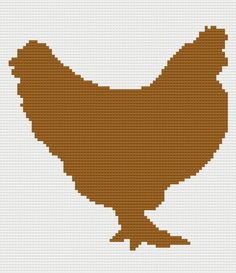 a cross stitch pattern of a brown chicken