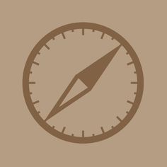 a compass icon on a brown background