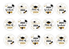 15 Graduation cupcake toppers in gold and black Graduation Cupcakes 2024, Cold Porcelain Tutorial, Cocktail Toppers, Mortar Board, Graduation Cupcake Toppers, Graduation Party Centerpieces, Cake Wraps, Graduation Stickers, Baby Birthday Themes