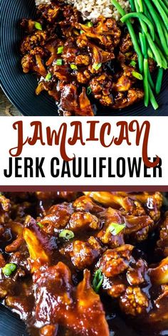 this is an image of jamaican pork cauliflower