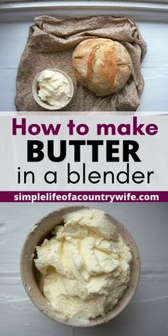 homemade butter in a blender Blender Butter, Butter In Blender, Homemade Butter From Heavy Cream, Making Butter In A Blender, How To Make Homemade Butter Stand Mixers, Homemade Butter With Hand Mixer, Make Butter At Home, Diy Butter, Butter Recipes Homemade