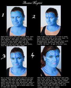 Halloween Avatar makeup tutorial Avatar Pandora Makeup, Avatar Makeup Tutorial, Avatar Fancy Dress, Avatar Costume Diy, Neytiri Costume, Avatar Halloween Costumes, Alien Halloween Makeup, Avatar Birthday, Avatar Costume