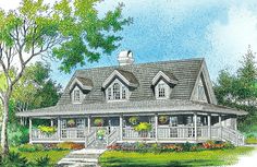 this is an artist's rendering of these country house plans