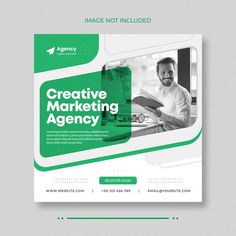 a green and white business flyer template