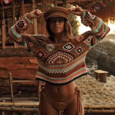 Boho Tops Summer, Andi Bagus, Moda Hippie, Crochet Boho Top, Hippie Top, Boho Mode, Crochet Jumper, Mode Hippie, Stil Boho