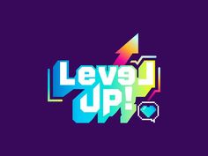 the logo for level up with an arrow