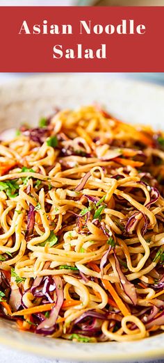 Asian Noodle Salad in Peanut Dressing Spicy Peanut Dressing, Asian Salad Recipe, Asian Noodle Salad, Resep Pasta, Asian Noodle Recipes, Asian Noodle, Peanut Dressing, Asian Salad, Asian Noodles