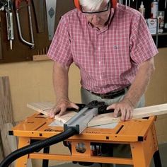 an older man working with a table saw