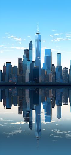 A minimalist aesthetic New York City skyline wallpaper with serene blue hues, creating a tranquil and contemporary backdrop for an iPhone or Android device. Watercolor Art Phone Wallpaper, Minimalist City Wallpaper, New York Cartoon Wallpaper, Rich Iphone Wallpaper, Skyline Digital Art, Phone Wallpaper Blue Aesthetic, Vibrant Wallpaper Iphone Aesthetic, Iphone City Wallpaper, New York City Wallpaper Iphone