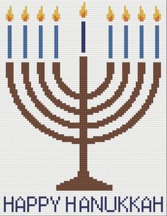 the hanukkah menorah cross stitch pattern