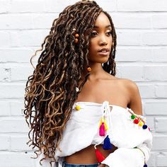 BEY-BLONDE/BRONDE BOHO MERMAID LOCS® | Boho Locs Boho Mermaid Locs, Mermaid Locs, Boho Goddess Locs, Blonde Bronde, Curly Faux Locs, Crochet Locs, Boho Mermaid, Bohemian Locs