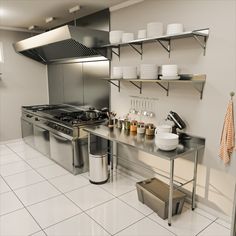 the kitchen is clean and ready for us to use in its new owner's business