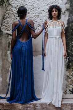 Simone Dress – NOMADIC Braided Dress, Cotton Gowns, Diy Vetement, Column Gown, Macrame Diy, Backless Dress Formal