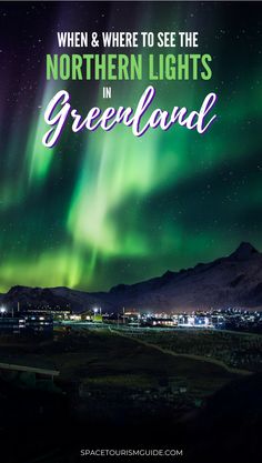 the northern lights in iceland with text overlay