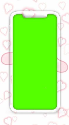 a green phone case with hearts on the back and bottom, in front of a white background