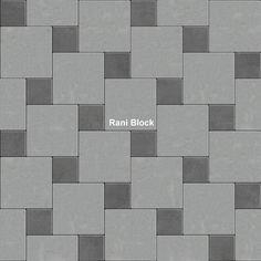 a gray and black tile pattern with the word rani block on it's left side