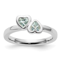 Sterling Silver Stackable Expressions Ring at $ 47.62 only from Jewelryshopping.com Yellow Pearl Earrings, Double Heart Ring, Brown Pearl Earrings, Seahorse Pendant, Heart Pendant Diamond, Aquamarine Stone, Stylish Earring, Birthstone Pendant, Cubic Zirconia Earrings