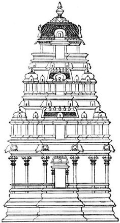 an architectural drawing of a temple