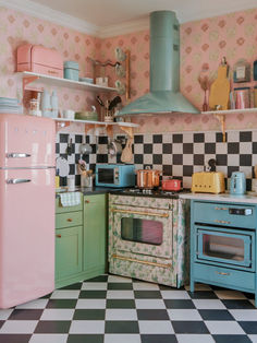 Kitschy Kitchen With Vibrant Colors and Intricate Design Kitschy Kitchen, Intricate Design, Kitchen Ideas, Kitchens, Vibrant Colors, Color, Design