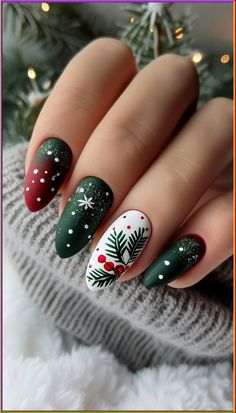 #christmasnails #holidaynails #festivenails #nailart #nailinspiration #naildesigns #christmasnailart #holidaynailart #nailsofinstagram #nailsoftheday #nailsoftheweek #nailsofchristmas #nailtrends #nailgoals #naillove#christmasnails #holidaynails #festivenails #nailart #nailinspiration #naildesigns Rustic Christmas Nails, Aesthetic Winter Nails, Celebration Nails, Navidad Nails, Glittery Nails, Christmas Nails Easy