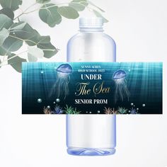 an under the sea senior prom water bottle label