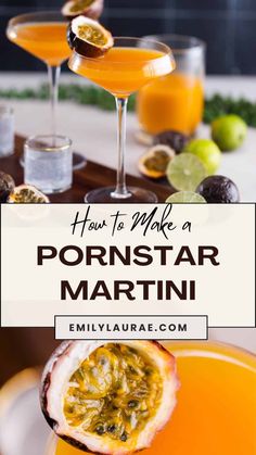 how to make a poinstar martini with oranges and limes in the background