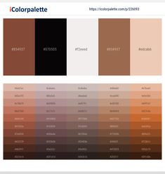 the color palette is shown in different shades