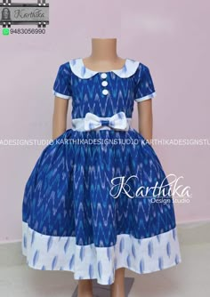 Simple Frocks For Kids, Simple Cotton Frocks For Kids, Ikkat Frocks, Frock For Kids, Cotton Frocks For Kids, Simple Frocks