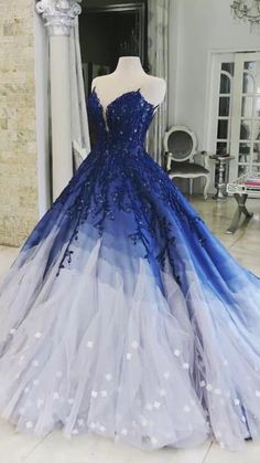 Ombre Ball Gown, Big Prom Dresses, Ombre Prom Dresses, Gown Prom Dresses, Tulle Ball Gown, Cute Prom Dresses