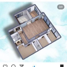 an overhead view of a two bedroom apartment