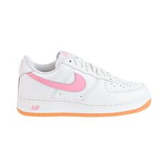 The anniversary edition colorways of the shoe have all featured throwback details such as a retro shoebox, old school NIKE AIR embroidery at the heel and a celebratory toothbrush that reads Since 1982. As for the sneaker itself, a white leather upper features light pink Swooshes that match various branding elements found throughout. The sneakers classic sole carries a white stitched midsole and gum rubber outsole to complete the look. leather upper white stitched midsole and gum rubber outsole lace closure 100% Authentic Imported Style Number: dm0576-101 Condition: New Size: 10.  Gender: male.  Age Group: adult. Pink Basketball Shoes With Gum Sole For Streetwear, Pink Low-top Basketball Shoes With Gum Sole, Pink Basketball Shoes With Gum Sole For Sports, Pink Athleisure Sneakers For Streetwear, Pink Synthetic Basketball Shoes For Sports, Pink Synthetic Basketball Shoes, Pink Sporty Running Shoes For Streetwear, Sporty Pink Running Shoes For Streetwear, Pink Lace-up Basketball Shoes With Gum Sole