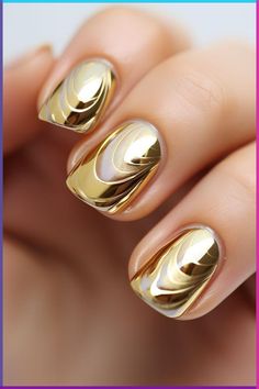 gold chrome nails, metallic nail art, shiny nail designs, glamorous nails, nail inspiration, nail ideas, nail trends, metallic manicure, golden nails, chrome nail polish, nail creativity, nail fashion, stylish nails, nail aesthetics, nail goals, elegant nails, beauty nails, nail design ideas, metallic nail colors, trendy nails, nail perfection, stunning manicures, chic nail art, elegant nail styles, luxurious nail looks, metallic beauty, metallic nail trend, dazzling nails, shiny nail tips Metallic Manicure, Nail Art Elegant, Metallic Nail Colors, Chrome Nail Designs, Nail Aesthetics, Nails Metallic, Galaxy Nail, Gold Chrome Nails, Shiny Nails Designs