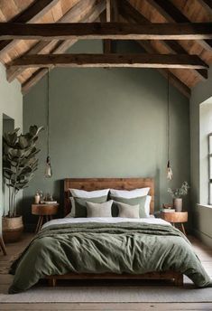 #BEAUTY, #RELATIONSHIPS #Fashion #Animals #Outfits #Winter Outfits #Animals Sage Green Bedroom Ideas, Olive Green Bedrooms, Sage Bedroom, Green Bedroom Walls, Green Bedroom Ideas, Green Accent Walls, Earthy Bedroom, Sage Green Bedroom, Bedding Inspiration