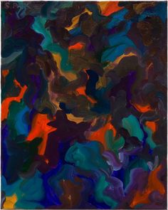 an abstract painting with different colors and shapes