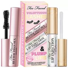 Mascara Too Faced, Mini Mascara, Lip Injection Extreme, Mascara Set, Plump Lips, Volumizing Mascara, Best Mascara, Lip Set, Lip Injections