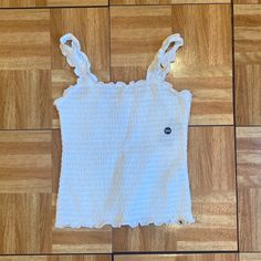 Abercrombie Kids Girls White Shirred Tank Top Size: 13/14 New With Tags Kids Smock, Butterfly Tank Top, Kids Tank Tops, Tanktop Girl, Tank Girl, Blue Tank Top, Embroidered Top