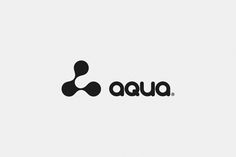 the logo for aqua is shown in black and white