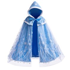 PRICES MAY VARY. 👍【Soft & Comfortable Fabric】Elsa snow costume made of premium quality smooth and soft velvet fabric. Kids elsa cloak is comfortable,breathable and durable with well sewing for your little princess repeated practical daily dressing or any princess pretend play activities.The cape is big enough so It also fit for small adult. ❄【Magical Dress-Up Clothing for Little Girls】3 Layered luxurious blue velvet cape features exquisitely detailed snowflake lace decorations, shimmering like Elsa Dress For Kids, Pretend Play Activities, Princess Cloak, Snowflake Lace, Snow Costume, Elsa Dresses, Lace Decorations, Princess Cape, Pretend Play Costumes