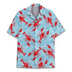 - Premium Fabric: Our Hawaiian shirt for men women men are made from lightweight, soft polyester - breathable and comfortable, which provide our customers with a great put-on experience. The elegant workmanship ensures the hawaiian button down shirt fits your body excellently. - Awesome Crab And Lobster Hawaiian Shirt: Add a touch of the tropics to your wardrobe with our new Hawaiian shirt collection featuring tropical summer prints. Whether you're lounging at the beach or attending a backyard b Mens Casual Shirt, Boys Hawaiian Shirt, Hawaiian Gifts, Hip Hop Party, Hawaiian Shirt Women, Teenager Gifts, Tropical Shirts, Tropical Summer, Holiday Shirt