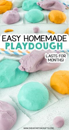 homemade playdough recipe with text overlay