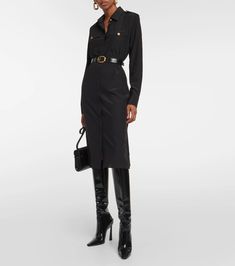 Adelaide Silk Midi Shirt Dress in Black - Nili Lotan | Mytheresa Black Silk Shirt Dress, Luxury Black Silk Midi Dress, Luxury Chic Midi-length Shirt Dress, Nili Lotan Slip Dress, Timeless Wardrobe, Nili Lotan, Timeless Wardrobe Staples, Midi Shirt Dress, Black Shirt Dress