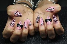 Animal Ideas, Nails Stiletto, Stiletto Nails Designs, Studded Nails, Leopard Nails, Super Nails, Nails Polish, Diy Nail Designs